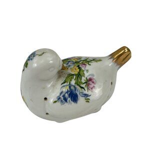 Vintage Elizabeth Arden Chelsea Gardens Porcelain Dove Figurine Floral Gold Acce